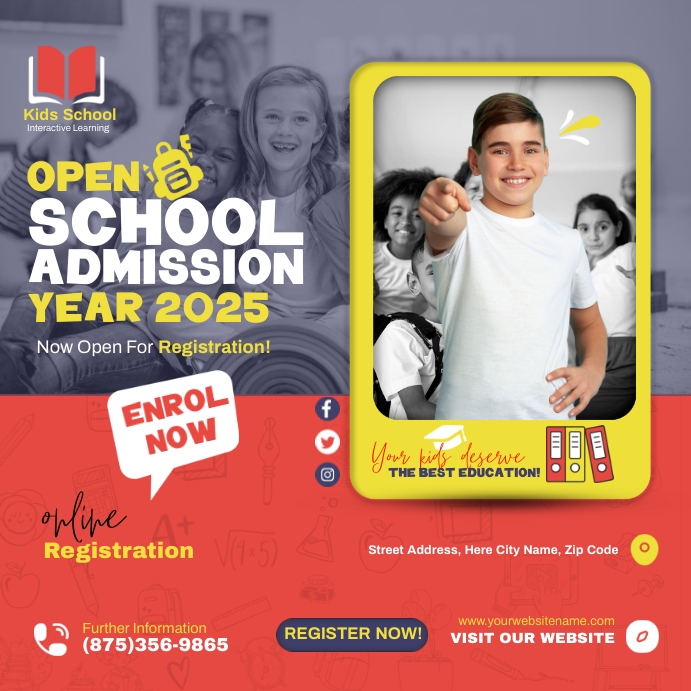 School Admission Ads Template | PosterMyWall