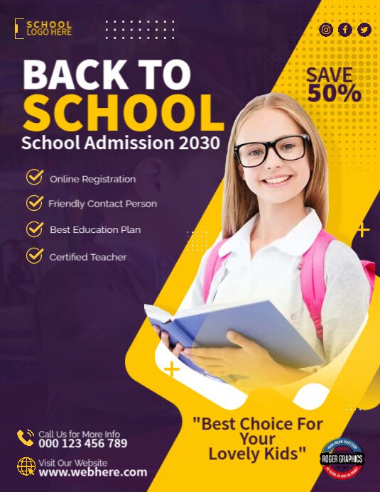 School Admission Ads Flyer (US Letter) template