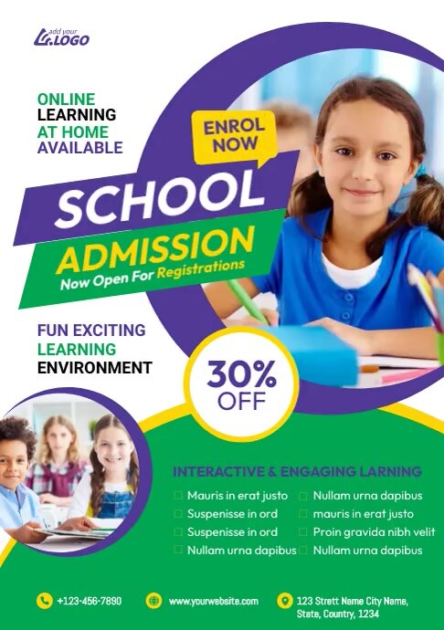 School. Add Sample School Admission Ads Template | PosterMyWall