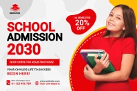 School Admission Banner Bannière 4' × 6' template