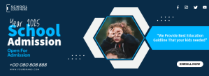 Blå School Admission Facebook Cover Photo Template