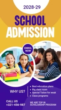 School Admission Banner Tiktok Video template