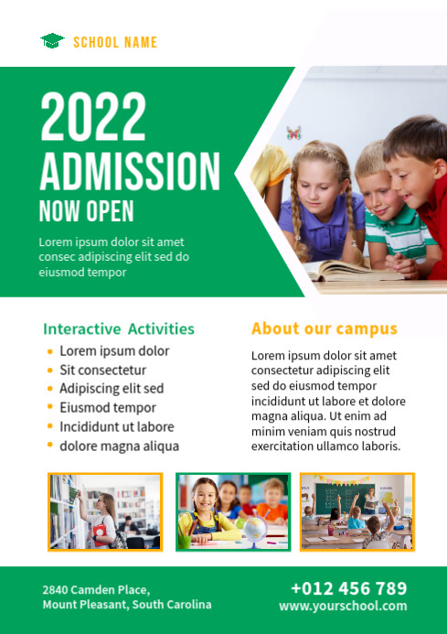 School Admission Banner Template A4