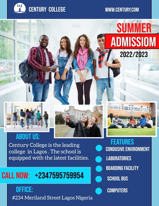 School admission Flyer (US Letter) template