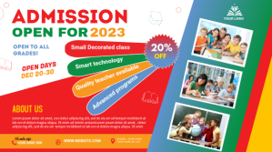 Rød School Admission Promotion Digital Display Template