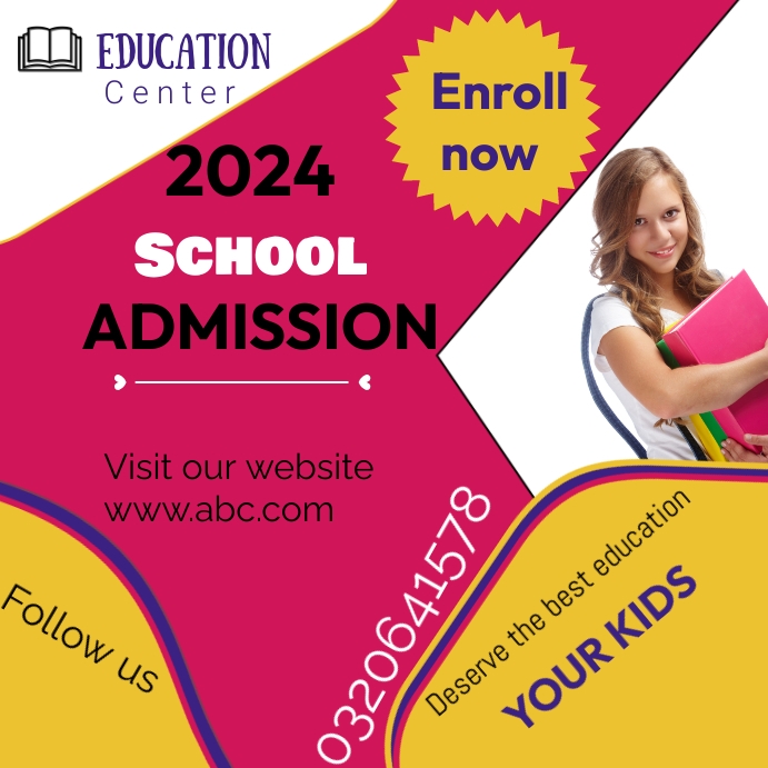 School admission Instagram Post template