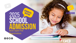 School Admission Vidéo de couverture Facebook (16:9) template