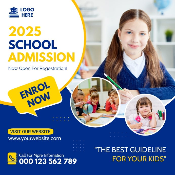 School Admission Square (1:1) template