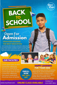 Blue Back to School Promotion Poster Template