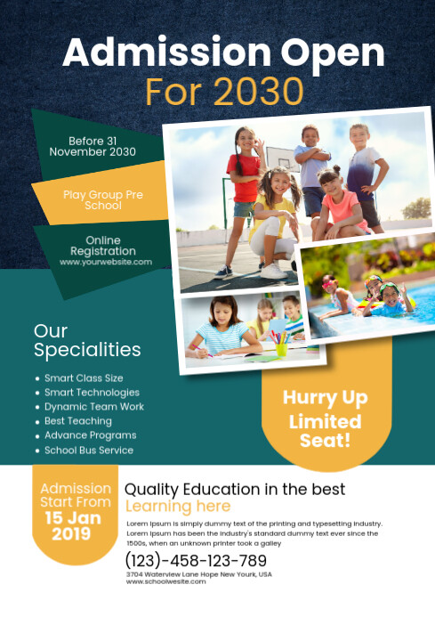 School Admission Template | PosterMyWall