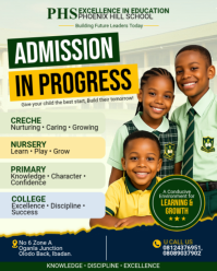 Yellow School Admission Promotion Instagram Portrait Template