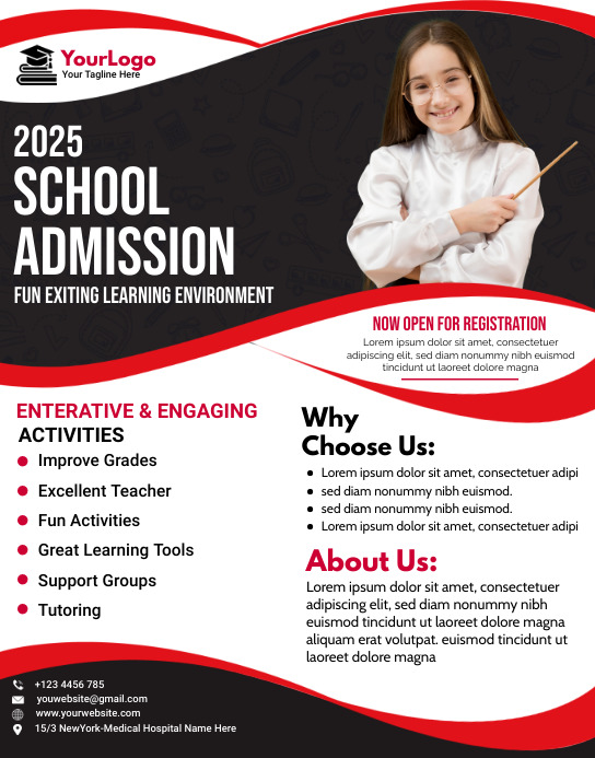 School Admission 海报/墙板 template