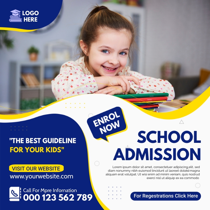 School Admission Square (1:1) template