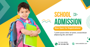 สีขาว School Admission Facebook Shared Image Template