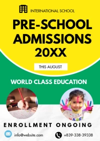 school admission flyer A3 template