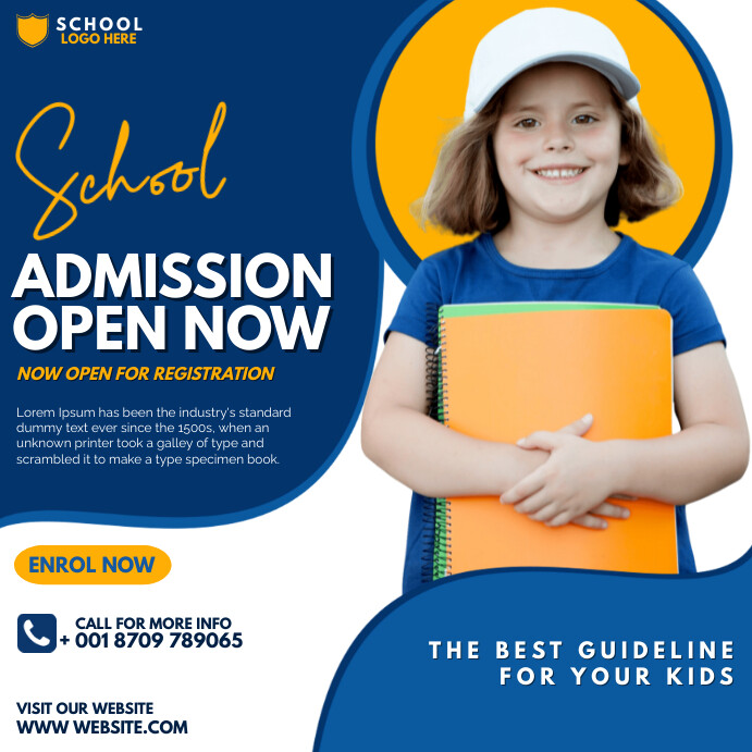 school admission flyer Pos Instagram template