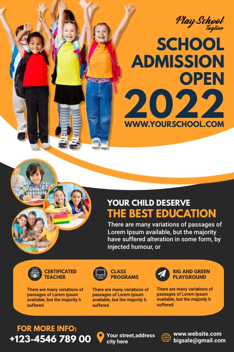 School admission flyer template (1) Transparent 4 stopy × 6 stóp