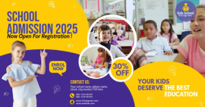 School Admission flyer Template Facebook-Anzeige