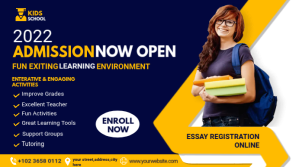 สีม่วง School Admission Digitalt display Template
