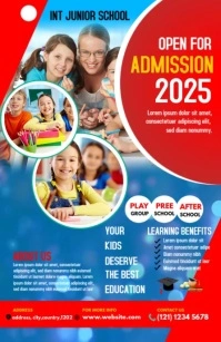 School admission Flyer Template Szeroki pół strony