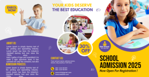 School Admission flyer Template Facebook 广告