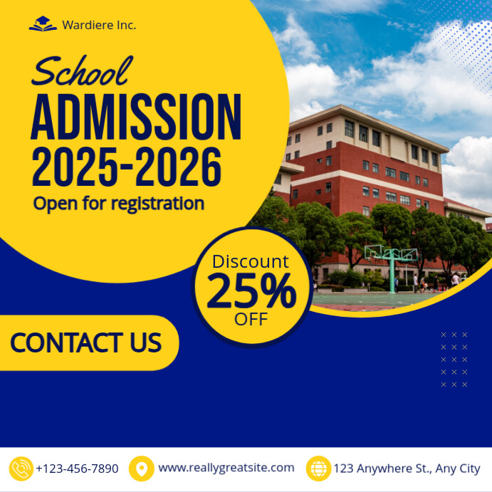 SCHOOL ADMISSION INSTAGRAM POST Instagram-opslag template