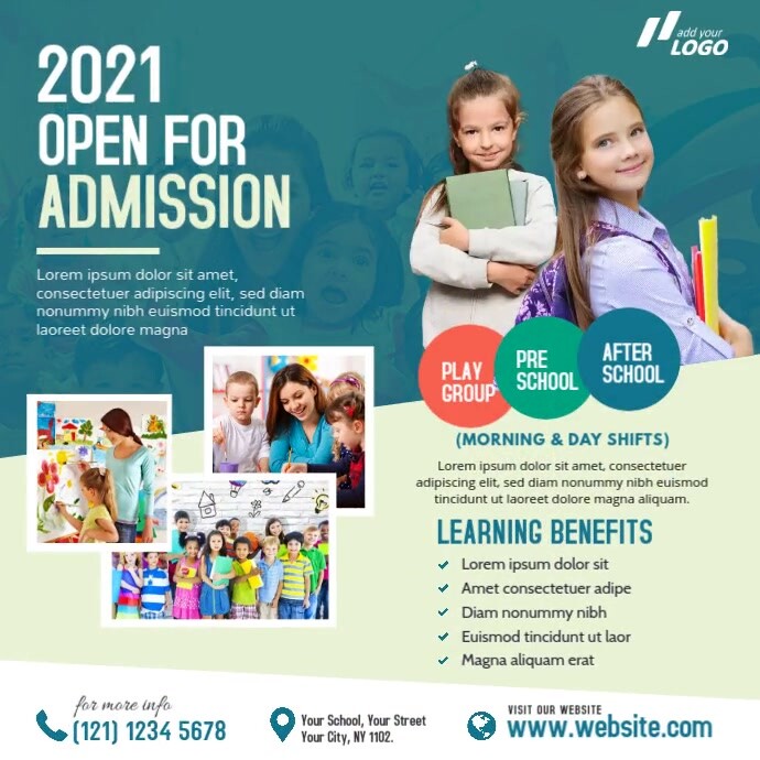 School. Add Sample School Admission Open Ad Template | PosterMyWall