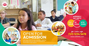 School Admission Open Ad Template auf Facebook geteiltes Bild