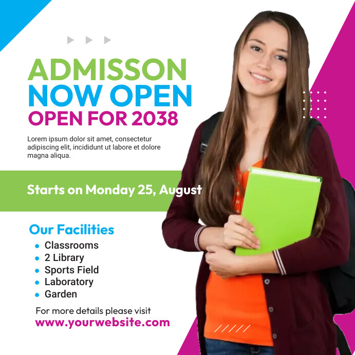 School Admission Open Ad Template | PosterMyWall