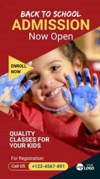 School Admission Open Banner Ad Instagram Story template