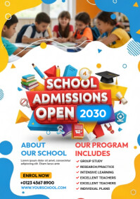 school admission open A4 template