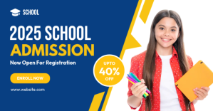 Blauw School Admission Facebook Shared Image Template