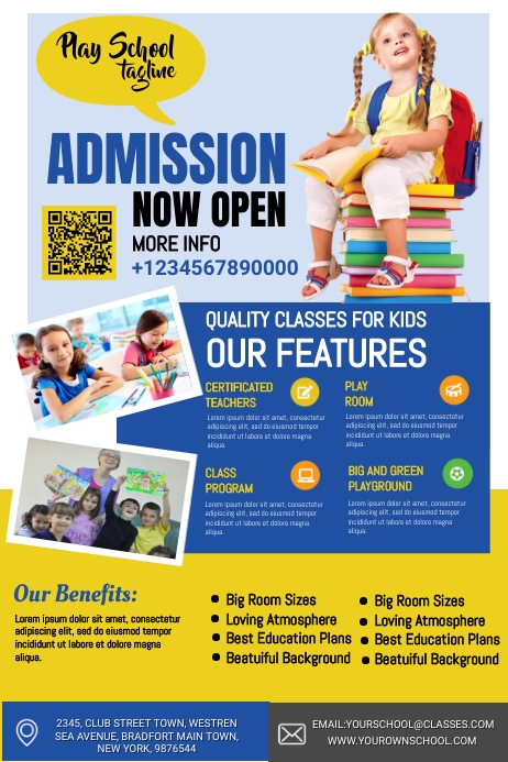 Grade R Open Day Poster Modelo De Design De Cartaz Educacional