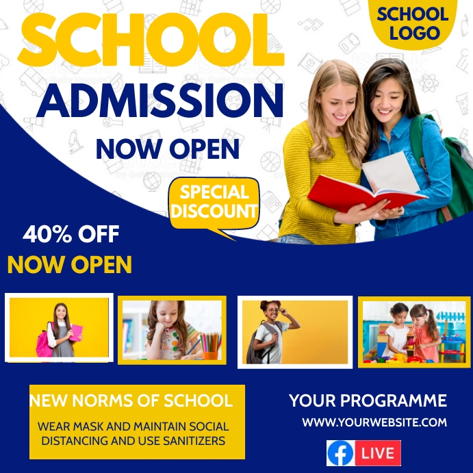 school admission open poster template | PosterMyWall