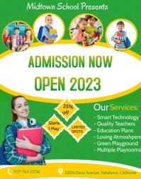 Blue School Open house Admission Poster Template | PosterMyWall