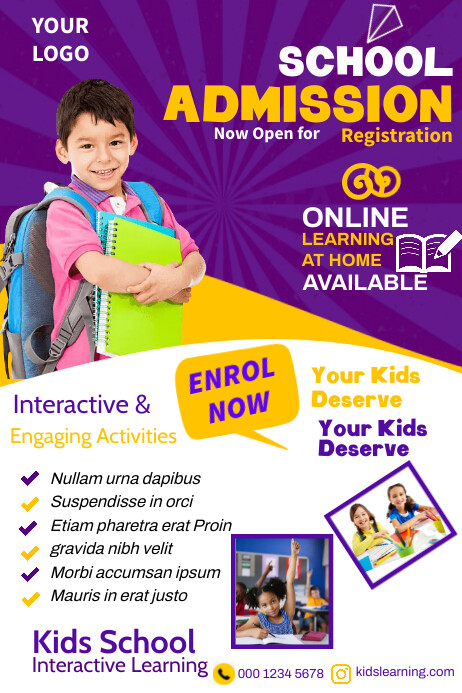 school admission open poster template | PosterMyWall