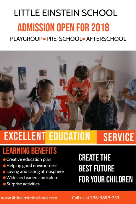 school admission open video template | PosterMyWall