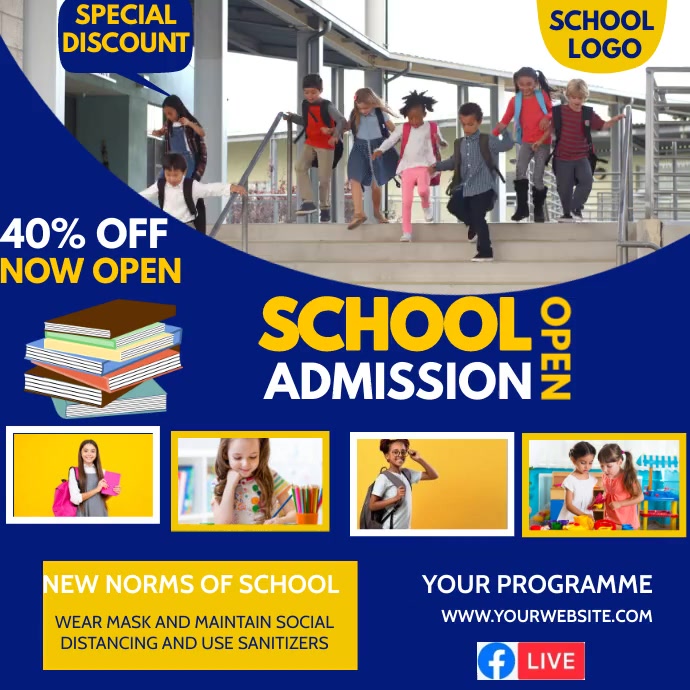 Copy of school admission open video template | PosterMyWall