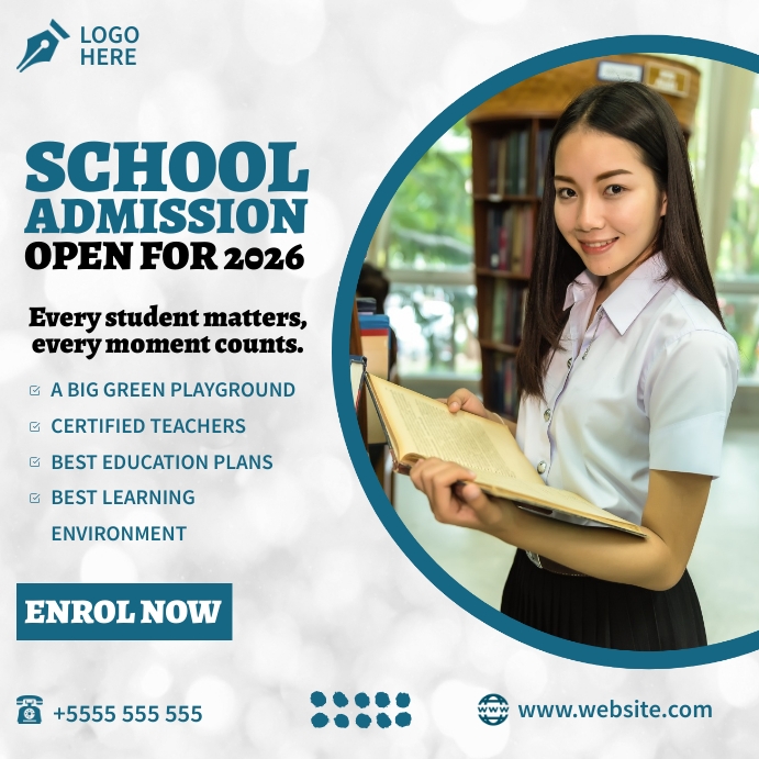 School Senstization Posts Copy of school admission post design template | PosterMyWall