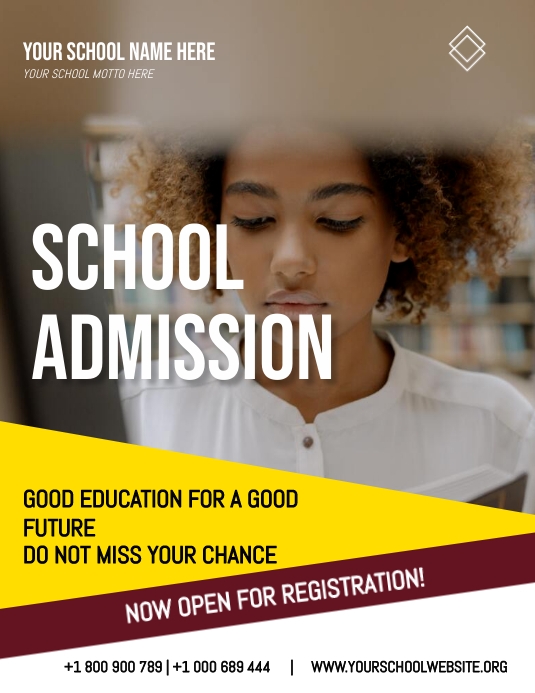 school admission poster Рекламная листовка (US Letter) template