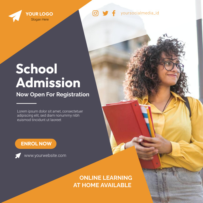 School Admission Poster Template PosterMyWall