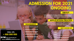 School Admission poster Vídeo de portada de Facebook (16:9) template