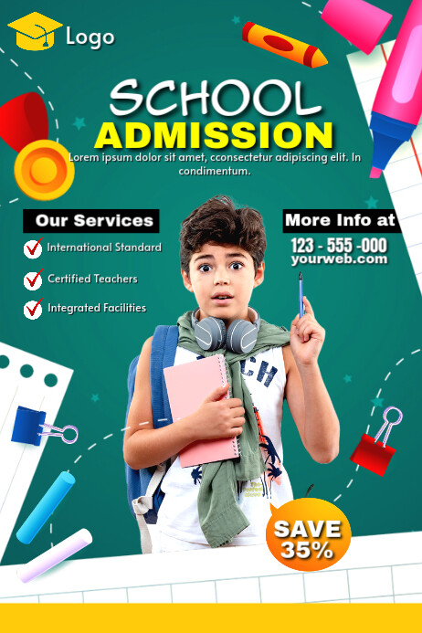 School Admission Poster Template | PosterMyWall