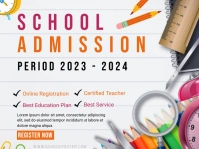 School admission poster Рекламный щит template