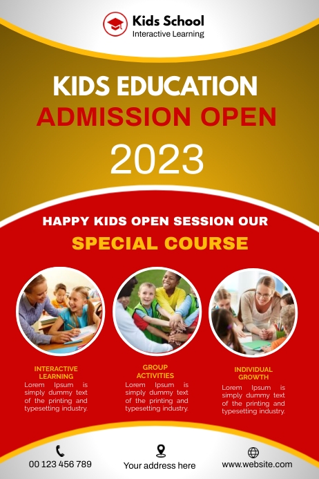 School admission poster Cartaz template