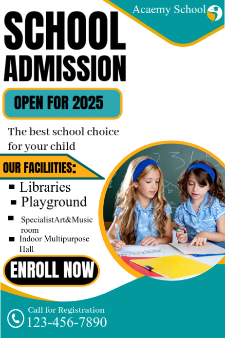 School Admission Poster Template | PosterMyWall