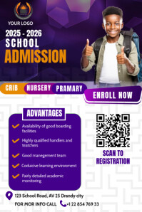School admission poster template