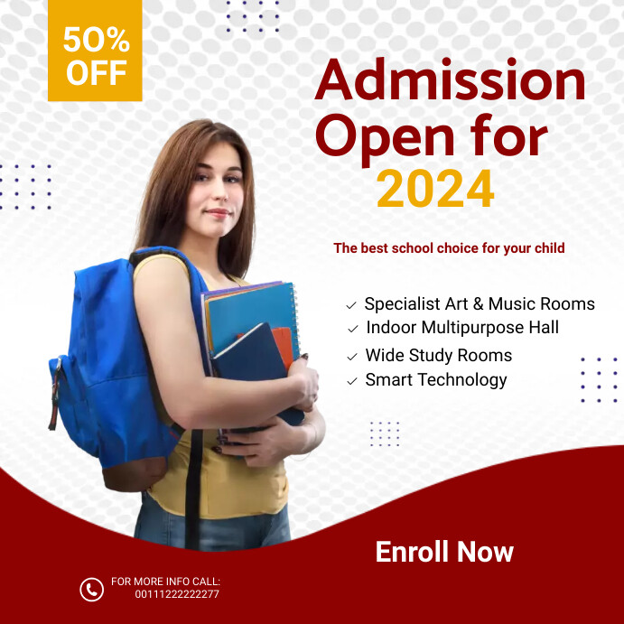 School Admission Poster Template | PosterMyWall