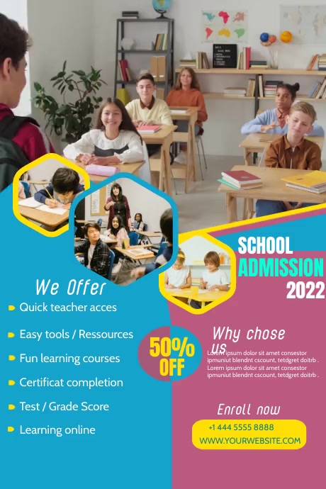 school admission poster template | PosterMyWall