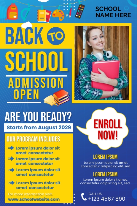 School Admission Poster Template | PosterMyWall